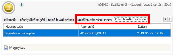 Az adott készletmozgásra mutató bizonylathivatkozások mostantól megjelennek és megnyithatók a készletmozgásról és szállítólevélről: