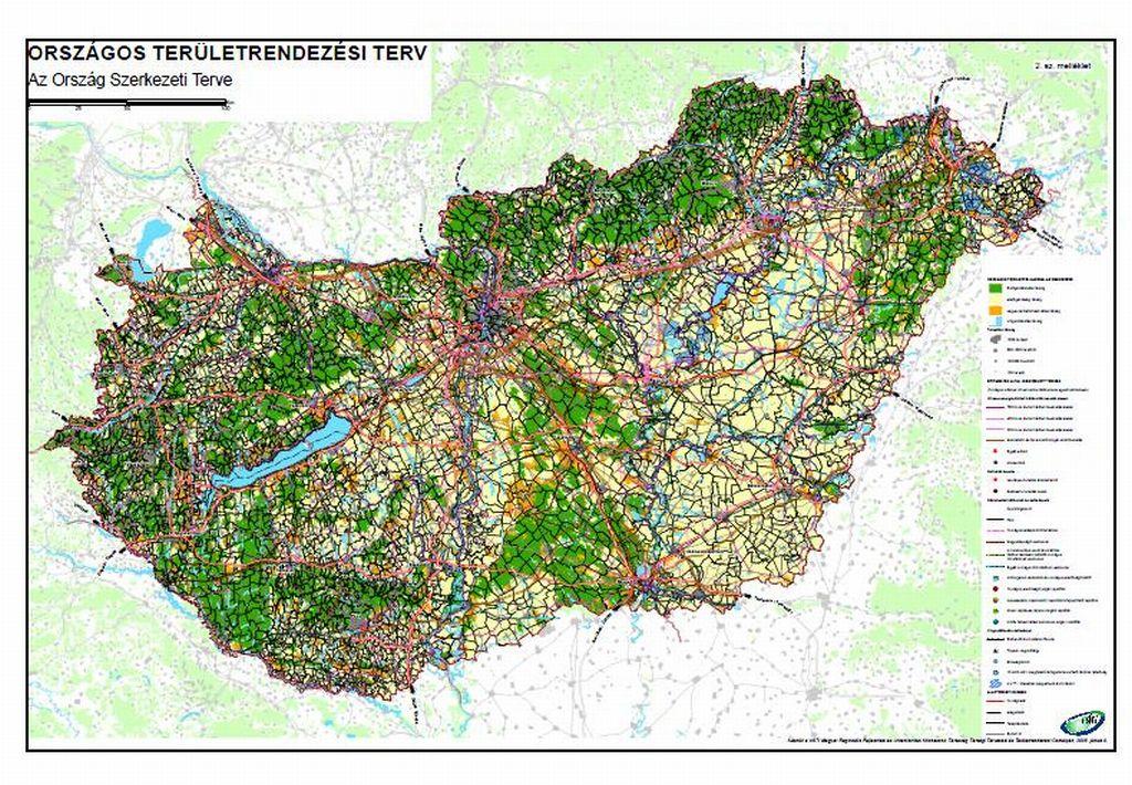 1. ábra. Az ország területfelhasználása 2 Az országos övezetek határait a törvény M=1:500 000 méretarányú 3. számú melléklete tartalmazza.