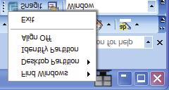 3. Képoptimalizálás Címsor opciók Az Desktop partition (Asztal partíció) az aktív ablak címsorából érhető el.