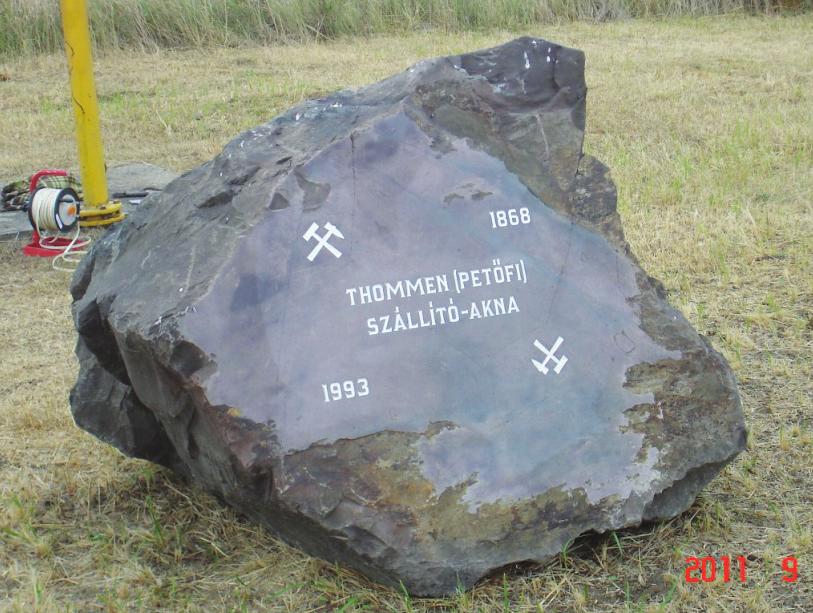 THOMMEN (PETŐFI) SZÁLLÍTÓAKNA Az aknát a DGT mélyítette 1868- ban, miután megvásárolta a vasasi bányaterületet.