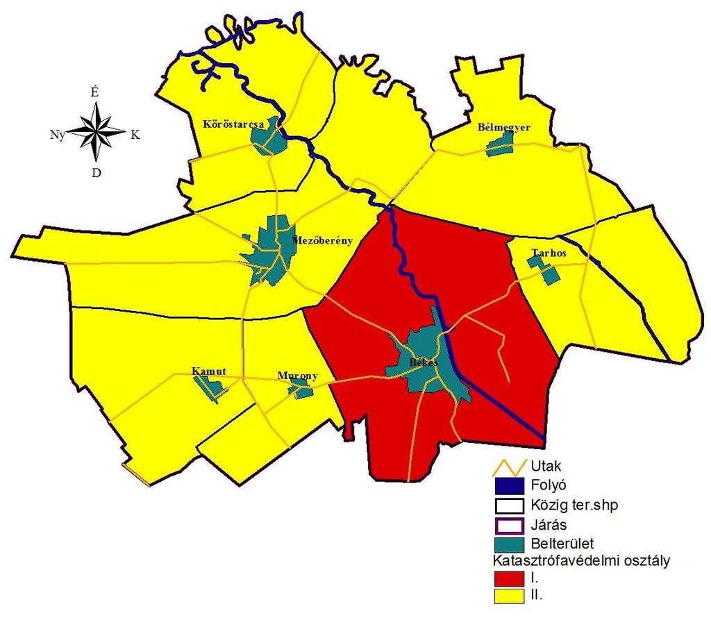 15 2. számú melléklet A KATASZTRÓFAVÉDELMI OSZTÁLYBA SOROLÁS EREDMÉNYEI BÉKÉSI JÁRÁS Fsz. Település Besorolási osztály 1. Békés I. 2. Bélmegyer II.