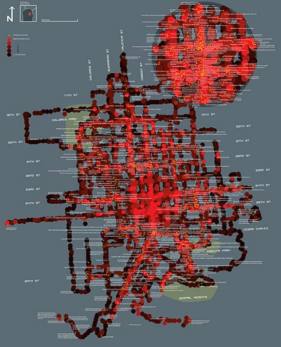 Érzelmi térkép (San Francisco) Bioszenzoros térkép (kollektív kísérlet az