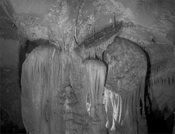 kép: Ősember lábnyom (TEYSSEDOU-FAURIE 1999) Picture 4: Trace of human in Pech Merle (TEYSSEDOU-FAURIE 1999) A természet eme járatrendszerét a rajzok nélkül is érdemes lenne meglátogatni,