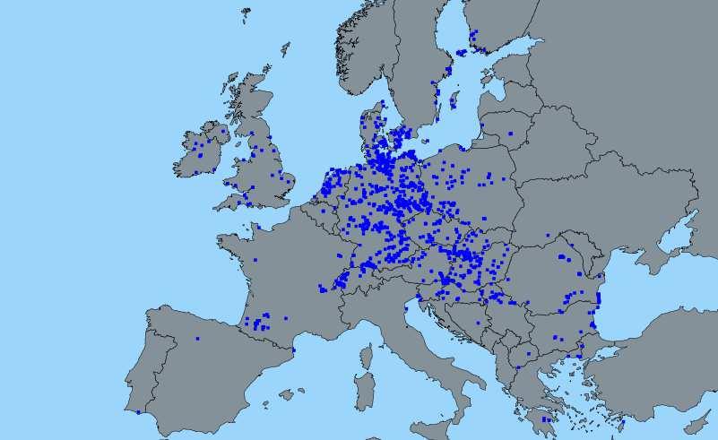 Vadmadár térkép 28 európai ország