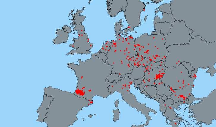 HPAI baromfiállományokban Házi madár térkép 21 európai ország 21 ország 1.