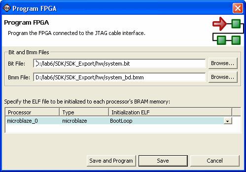 Alkalmazás futtatása, debuggolása Az FPGA konfigurálása, a lefordított alkalmazás futtatása: Az FPGA konfigurálása: Tools menü Program