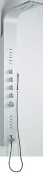 mariner silver termosztátos zuhanypanel 19 50 160 cm Termékjellemzők ezüst színű porszórt felületű paneltest 2 db 50 tűfúvókás hátmasszázs trópusi esőztető fejzuhany 50