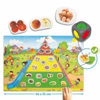 Az étel kártyalapok hátoldalán a színkódok láthatóak, így a gyerekek egymást és önmagukat is leellenőrizhetik. Tartalma: 1 alaplap 66 x 45 cm.