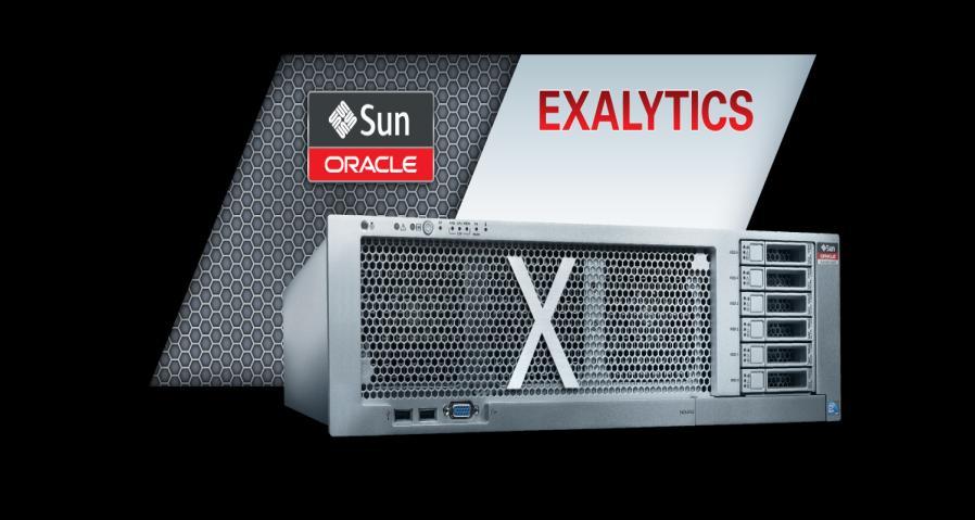 Oracle Exalytics Exadatával még gyorsabb Leggyorsabb R-OLAP, M-OLAP üzleti intelligencia Leggyorsabb pénzügyi és operatív tervezés Legjobb Cost/Performance BI & EPM Optimalizált hardver Processzor: