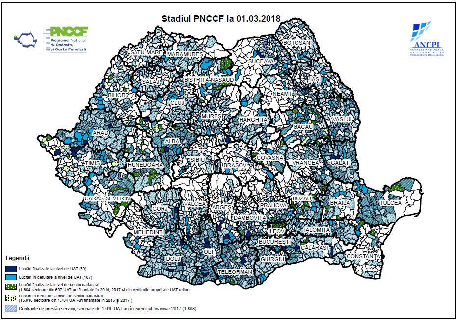 Forrás: ANCPI Adatok távolból, geoinformatika