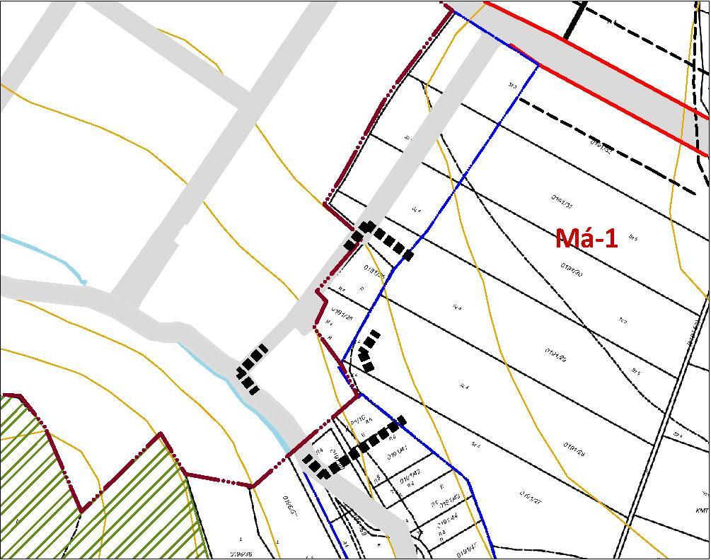 2.2. Városlőd Strandvölgy utcába becsatlakozó gyűjtőút kiszabályozásának megszüntetése, lakóterületi kijelölése a 0191/40