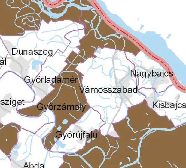 Győrzámoly a következő megyei övezetekben érintett: - ásványi nyersanyag-gazdálkodási terület