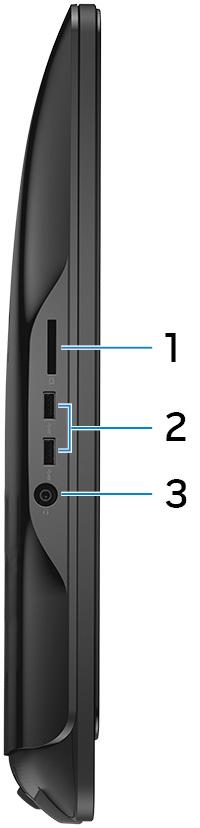 Bal 2. ábra. Bal oldali nézet 1 Médiakártya-olvasó Médiakártyák olvasása és írása. 2 USB 3.