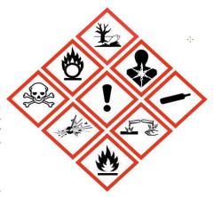 (2) Az adott vegyi anyag veszélyességét piktogramok mutatják a kereskedelmi forgalomban lévő termék címkézésén, illetve valamennyi veszélyes (vegyi) anyag/keverék biztonsági adatlapjában (3)