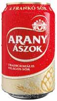 125 ARANY ÁSZOK VILÁGOS DOBOZOS SÖR 0,33 l, 379 /l 199 LÖWENBRAU DOBOZOS SÖR 0,5 l, 398 /l 209 BORSODI FRISS DOBOZOS SÖR 0,5 l, 418 /l 229 BORSODI VILÁGOS, JEGES VAGY TÜZES DOBOZOS SÖR 0,5 l, 458 /l