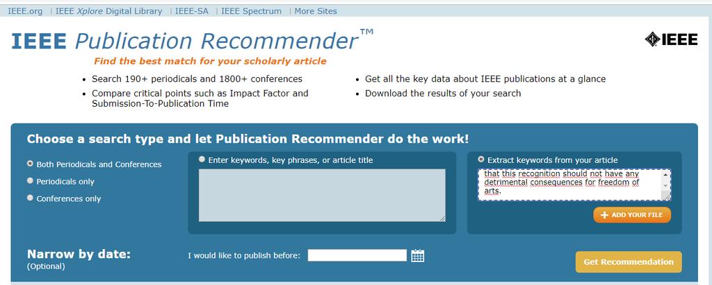 7. IEEE Publication Recommender