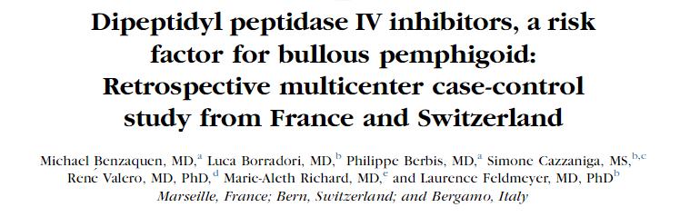 Gliptinek és pemphigoid J Am Acad Dermatol
