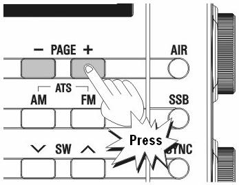 別のメモリページを選択する 放送局をメモリに登録する 1.[FM] [AM] または [SW] ボタンを押して放送バンドを選択してから 希望の放送局に選局します 2.[MEMORY] ボタンを押し 右上のメモリアドレスを点滅させます 3.