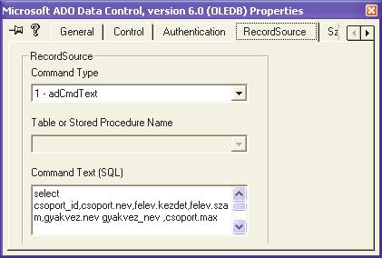 IDC_DATA_CSOPORT beállítása select select csoport_id,csoport.