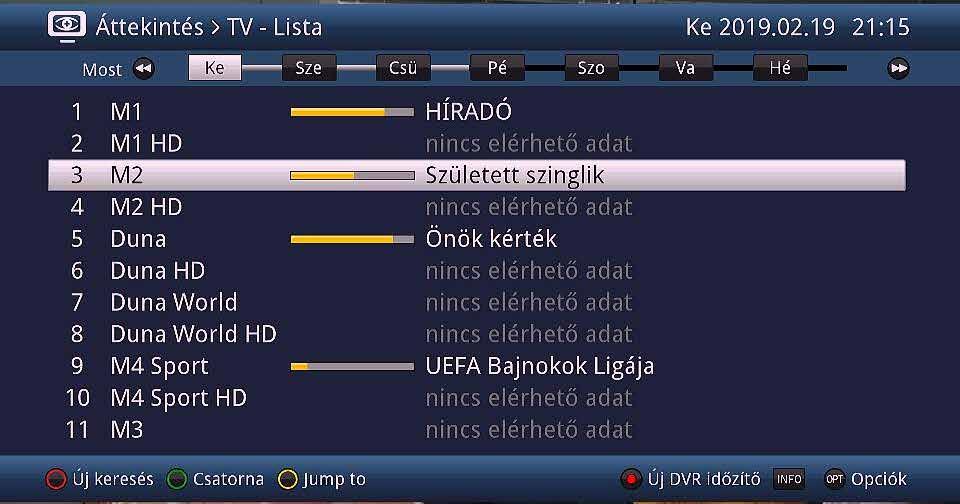 Alapfunkciók Alapfunkciók Műsorújság (EPG) Navigációs menü A NAV gomb lenyomásával egyszerűen válthat a különféle média tartalmak között. TV: Élő tévé adás megtekintése.