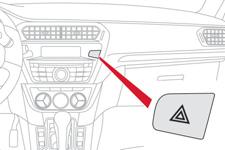 A berendezés a gépjármű irányváltoztatásának jelzésére szolgáló bal vagy jobb oldali irányjelzőket működteti. Bal oldali irányváltáskor: nyomja le a világításkapcsolót az ellenállási ponton túl.