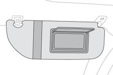 Belső kialakítás Napellenző Kesztyűtartó 4 A szemből vagy oldalról érkező napsugarak ellen nyújt védelmet.