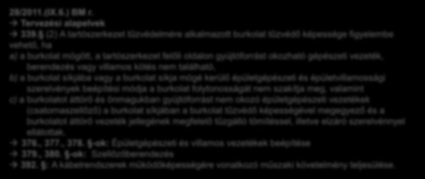 SZABÁLYOZÁS VISSZATEKINTÉS 28/2011.(IX.6.) BM r. Tervezési alapelvek 339.