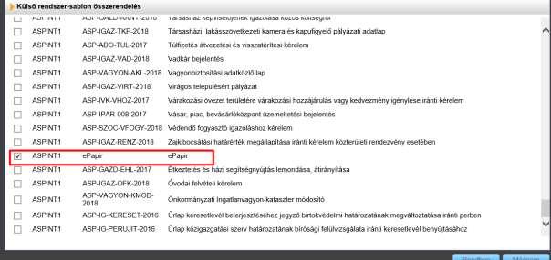 Űrlap összerendelés megszüntetés: A Rendszer/Iktatás/Űrlap felvitel menüben a Rendszer-sablon összerendelés (gomb) majd a HKP kiválasztását követően a Sablon összerendelés (gomb)