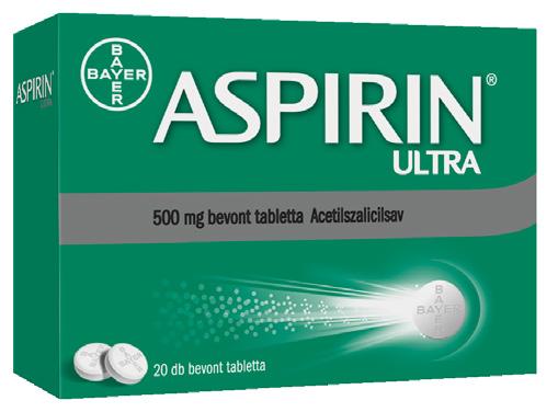 -22 Aspirin Ultra 500 mg bevont tabletta, 20 db Analgesin Dolo 220 mg filmtabletta, 20 db Fejfájás? Aspirin Ultra! Hatékony fájdalomsillapítás, a leggyorsabb felszívódású Aspirin -nel!