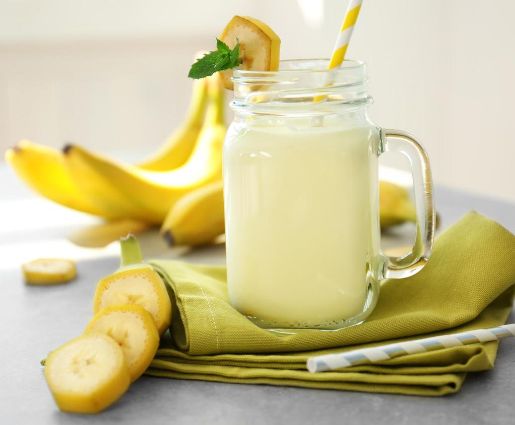 Banánturmix Hozzávalók: tej, 1,5%-os 260 g banán 65 g A meghámozott,