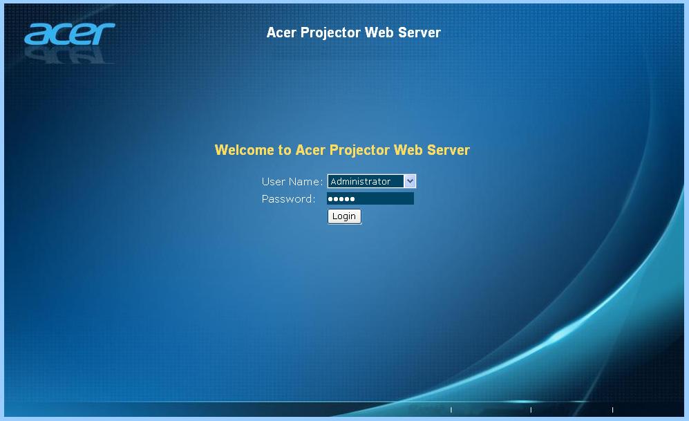 35 Acer LAN weboldal-kezelés Útmutató a bejelentkezéshez Nyisson meg egy böngészőprogramot és adja meg a következő Szerver IP-címet: 192.168.100.