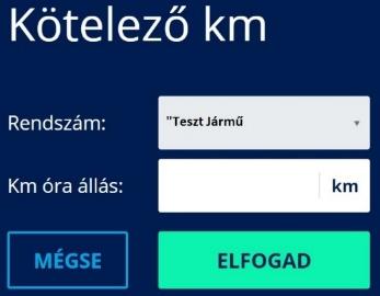 Fontos, a km óra állás alapján készülnek a későbbi kimutatások.