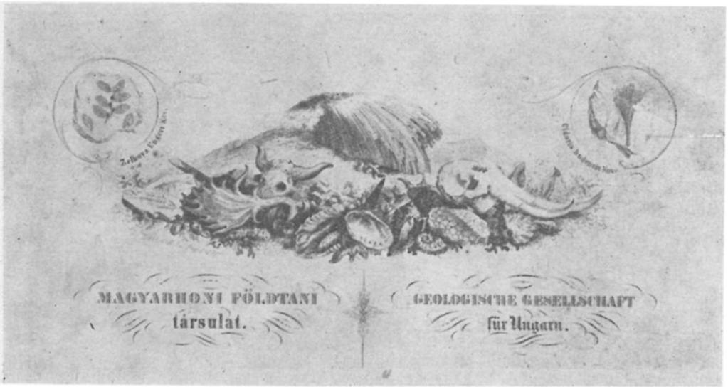 Alattuk olvashatjuk a Társulat egyszerű címét magyar és német nyelven. i. ábra A levél-űrlapok Röhn A. pesti litográfusnál készültek 1857-ben.