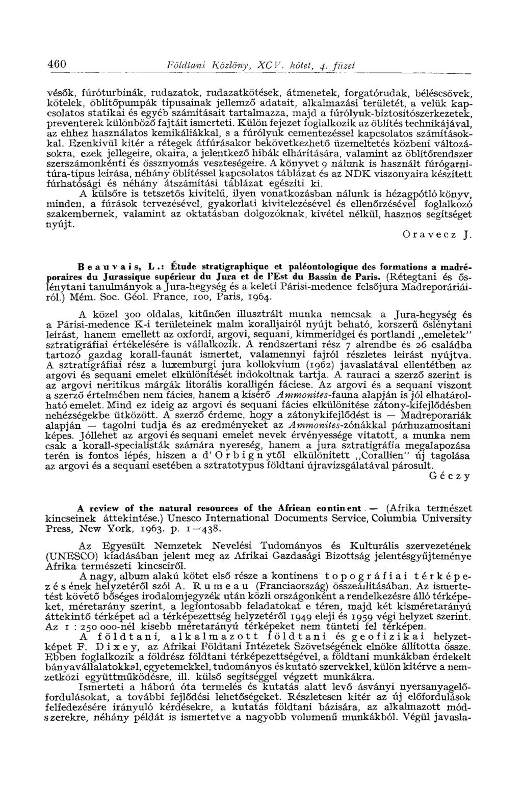460 Földtani Közlöny, XCV. kötet, 4.