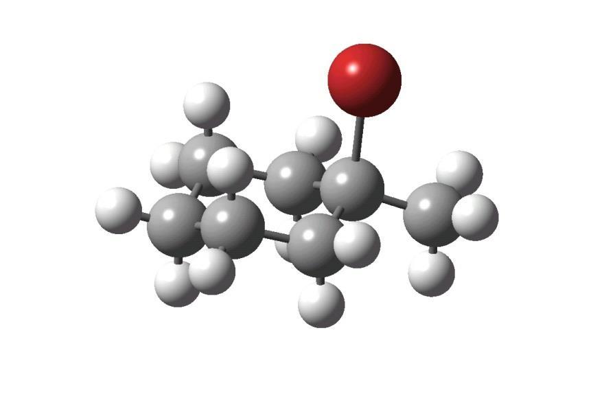 Br 1-Bromo-1-methylcyclohexane 1-bróm-1-metilciklohexán konformációanalízis az 1-bróm-1-metil-ciklohexán
