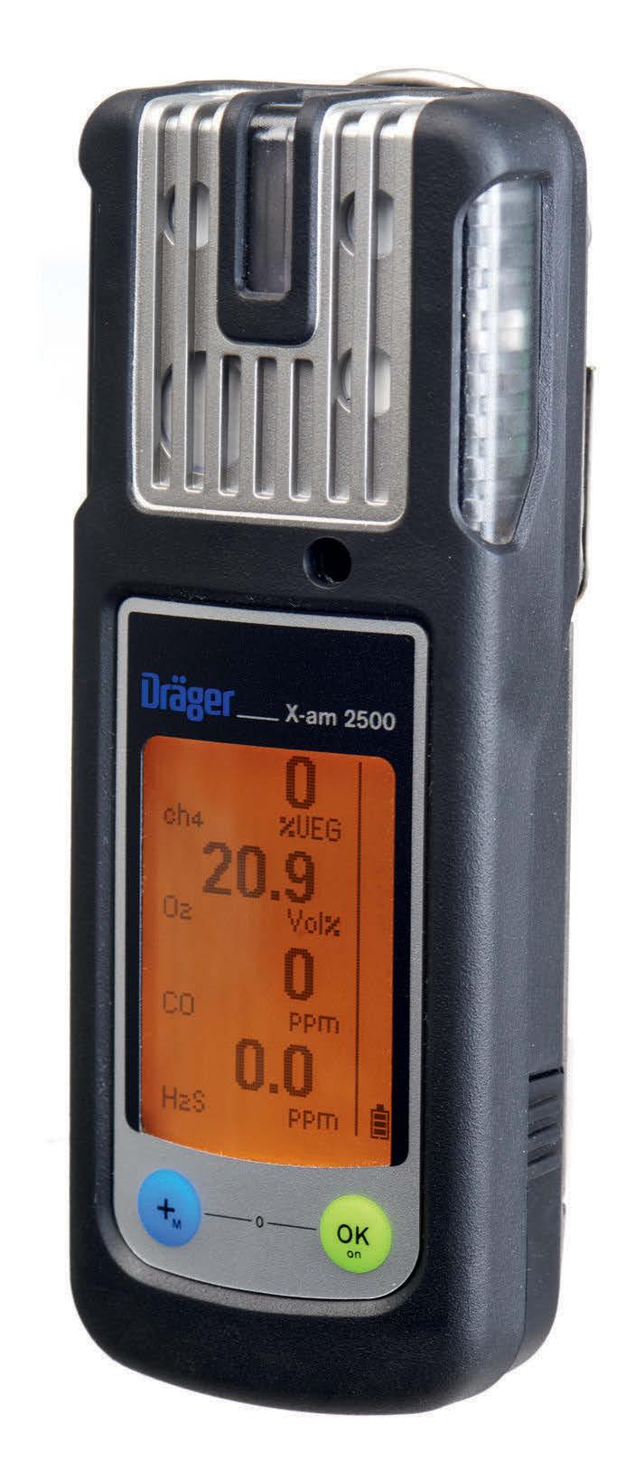 Dräger X-am 2500 Multigáz-érzékelő A Dräger X-am 2500 kifejezetten személyi védelemre készült.