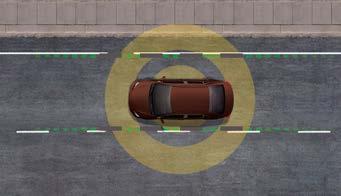 Jelzőtábla felismerés (RSA) A rendszer figyeli az autó előtti útszakaszt, és jelzi a közlekedési táblák információit, például a sebességkorlátozást. TELJES KÖRŰ VÉDELEM Nem érheti Önt meglepetés.