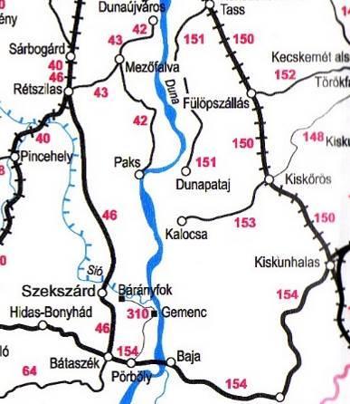 VASÚTI KAPCSOLAT V1 változat: A foktői iparvágány > Duna-híd > erőmű; V2