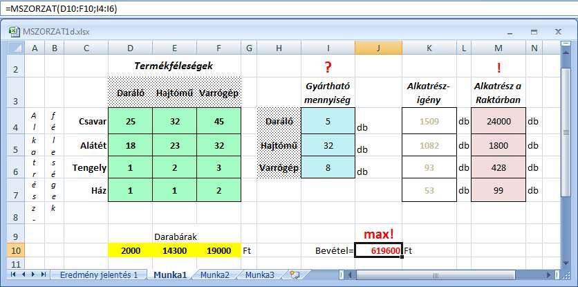 Alkalmazott Informatikai Tanszék SZÁMÍTÁSTECHNIKA I. Dr.Dudás László 5./16. A Solver használata: 3.