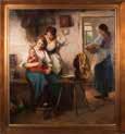 ROBERT JULIUS BEYSCHLAG (1838-1903) Nő az ablaknál / Lady at the