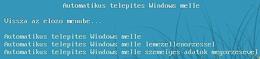 használni a SuliX Professional rendszert, vagy egy már meglévő Windows mellé szeretné telepíteni. Nyomjon Enter-t, hogy belépjen az almenübe.