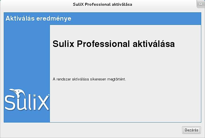 A SULIX PROFESSIONAL AKTIVÁLÁSA ÉS FRISSÍTÉSE érvényes előfizetés esetén megjelenik az Ön előfizetésének típusa is. Kattintson a Tovább gombra a következő lépéshez.