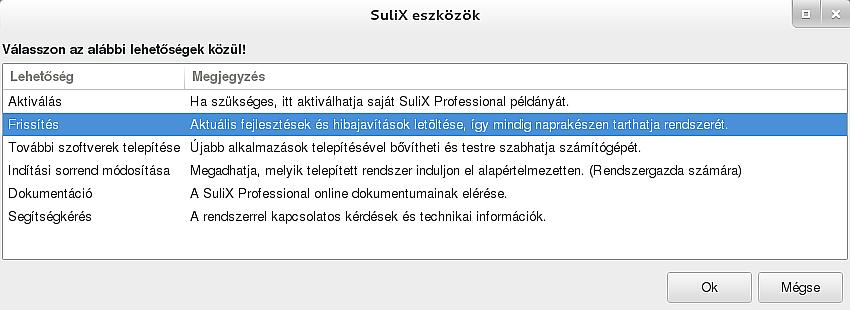 üzenetet amelyen a Rendszer frissítése gombra kattintva kezdheti