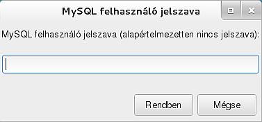 Érettségi segédeszköz A segédalkalmazás bekéri az adatbázishoz való csatlakozáshoz a MySQL felhasználó nevét és jelszavát.