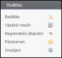 Beállítás Beállítás Ez az opció nem érhető el. Az itt lévő beállításokat mi végezzük el. Vásárlói mezők Itt konfigurálhatjuk a regisztráció/szállítás és fiók mezőket.