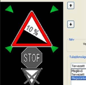 kötött struktúra (meghatározott színek és rétegek használata) Új táblák, burkolati jelek elkészítése