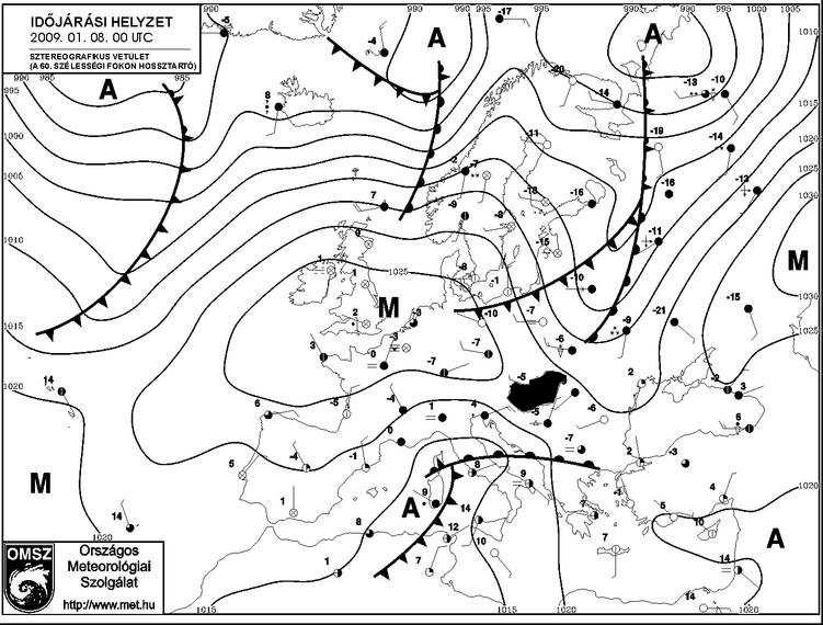 hidegfront érintette a Kárpát-medencét.