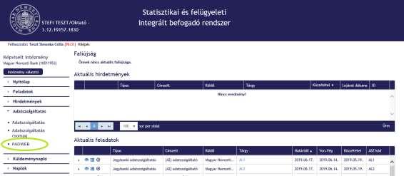 1.4.7. PADWEB szolgáltatás kiválasztása 1.4.8.