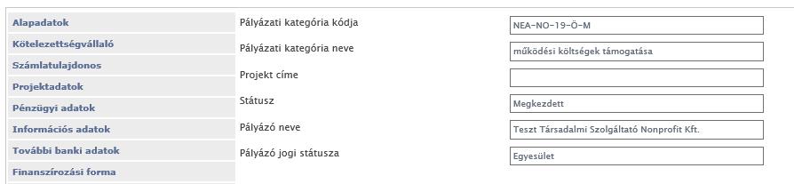 Az alapadatoknál látható a