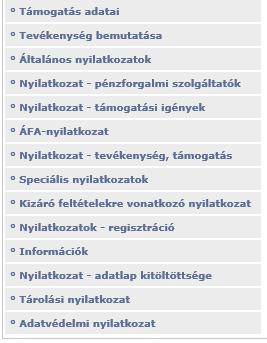 Kategória specifikus adatok A kiválasztott kategóriára